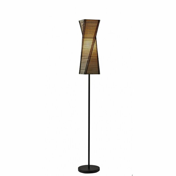 Homeroots Black Shade Floor Lamp10 x 10 x 68 in. 372656